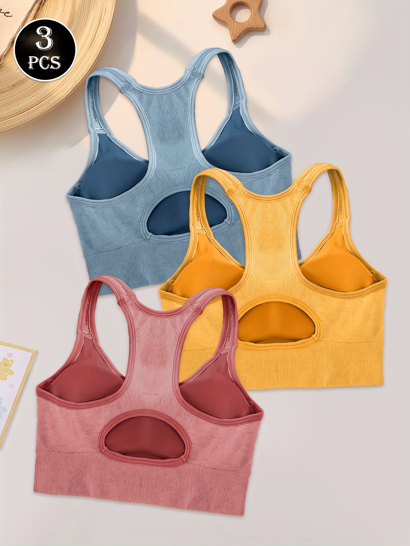 Conjunto 3 Tops Sin Costuras | Espalda Cruzada | Colores Múltiples | Ticotrendy