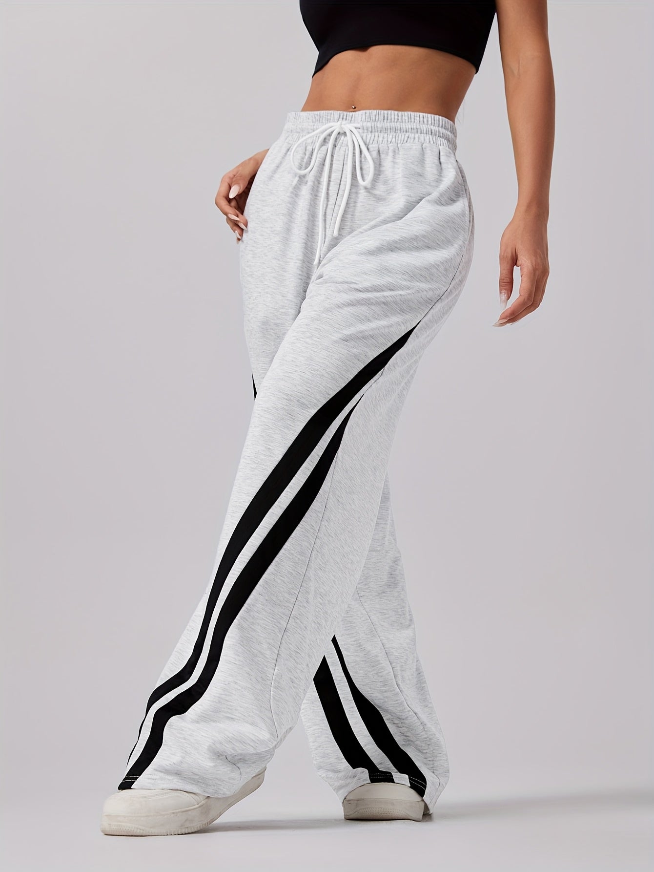 Pantalones Deportivos Color Block | Corte Holgado Casual | Ticotrendy Costa Rica