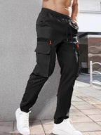 Men'S Stylish Cargo Pants - Versatile, Casual, and Slim Fit with Multiple Pockets, Straight-Leg Design, Perfect for Spring and Fall, All-Season Comfort, Solid Color, Allseason Pants | Straightleg Pants | Polyester Pants