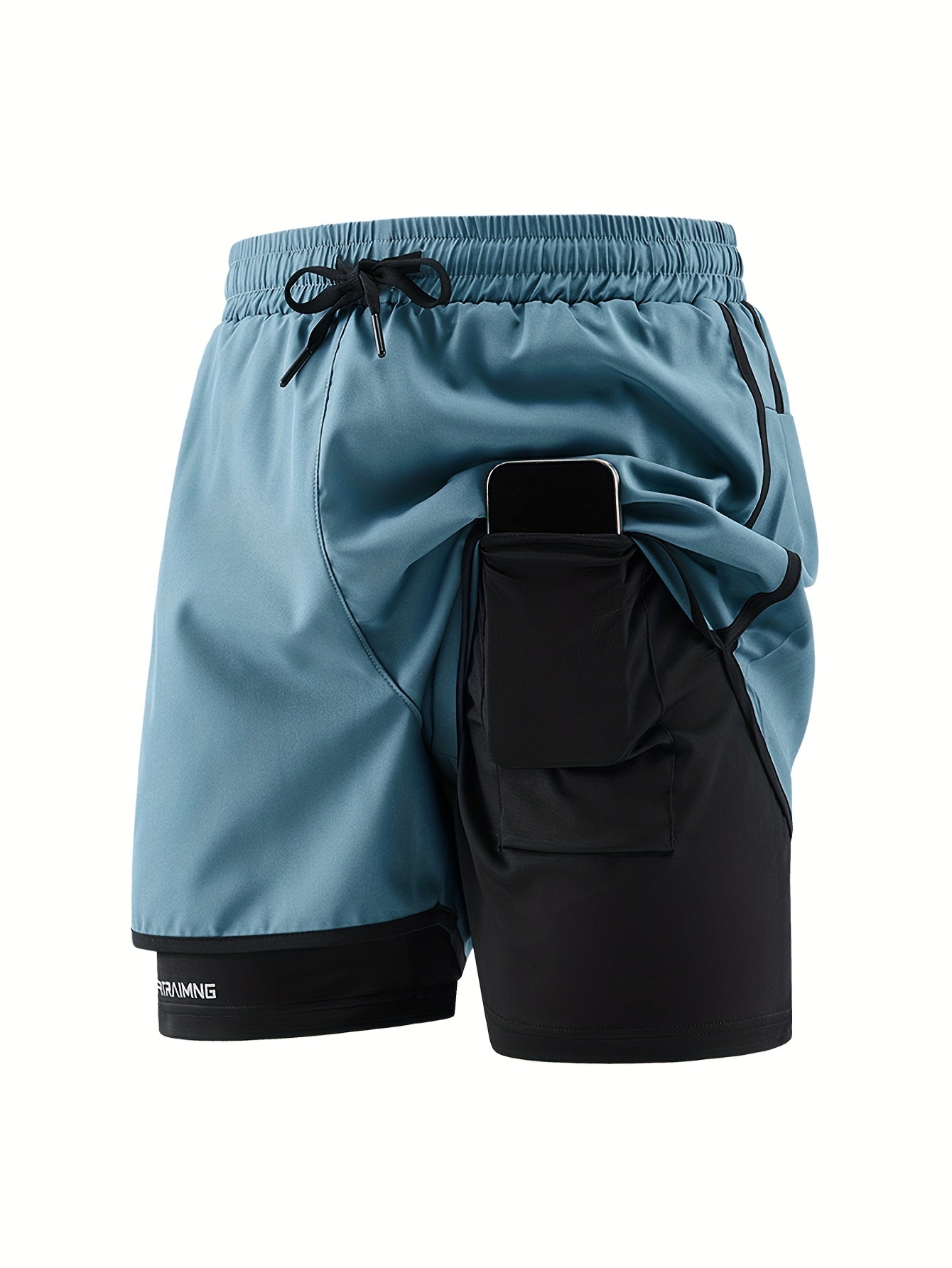 Shorts 3 en 1 Hombre - Natación, Ciclismo y Senderismo | Secado Rápido | Bolsillo Cremallera