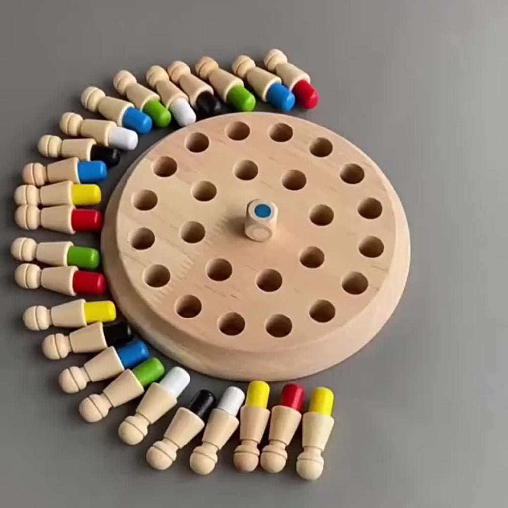 Juego Memoria Madera | Ajedrez Educativo | Estrategia Familiar