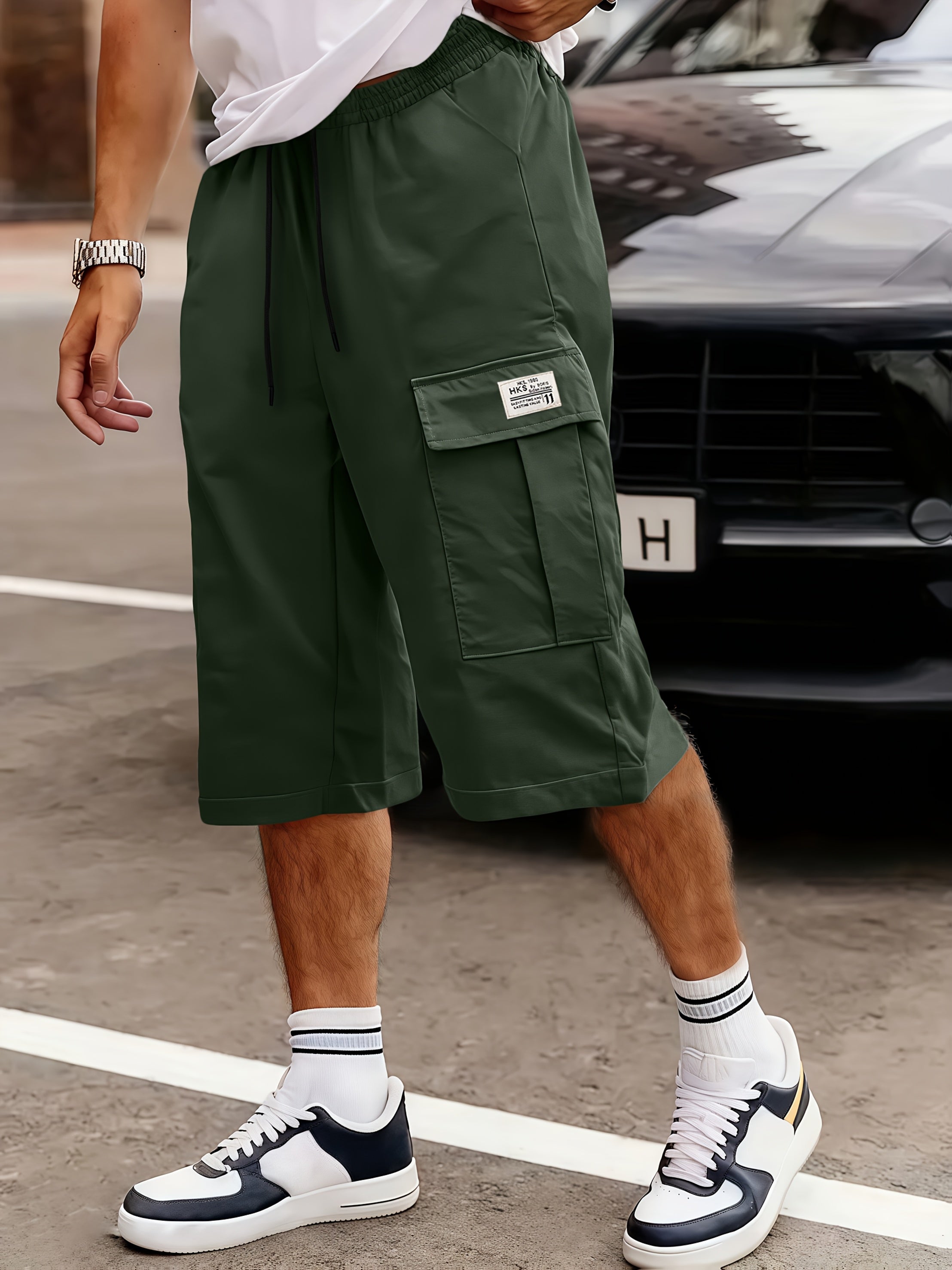 Shorts Cargo Hombre | Corte Holgado, Múltiples Bolsillos | Verde, Negro, Beige