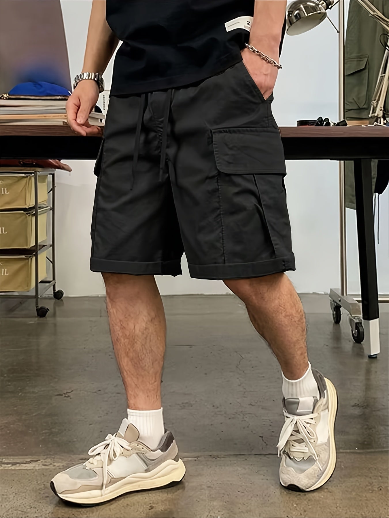 Pantalones Cortos Casuales | Cintura Ajustable con Cordón | Múltiples Bolsillos | Corte Holgado