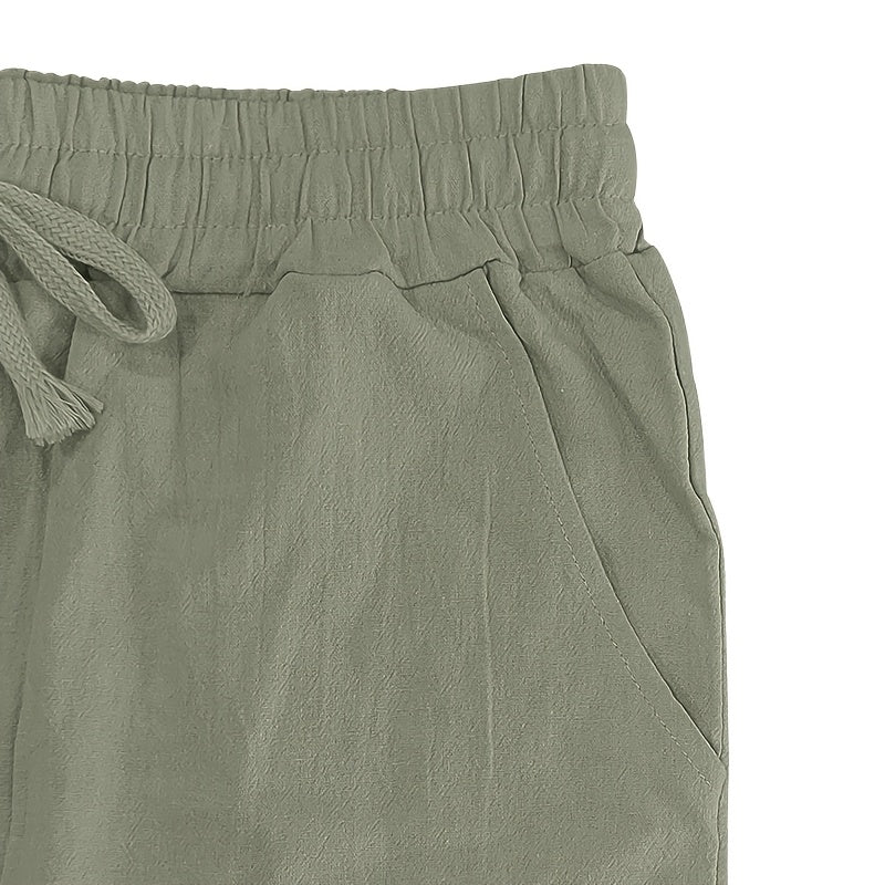 Men's Casual Linen Pants | Relaxed Fit with Drawstring Waist | 95% Linen, 5% Polyester | Breathable & Stylish for Indoor Gatherings, Outdoor Activities, and Golf | All-Season Wear | Beige Color, Versatile Clothing | Minimalis