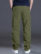 Men'S Outdoor Casual Cargo Pants - Loose Fit, Drawstring Waist, Multiple Pockets, Solid Color, All-Season Comfort for Hiking & Weekend Activities, Hiking Pants, Durable Fabric, Men Pants, Cargo Pants Men, Men Trouser, Men Spo