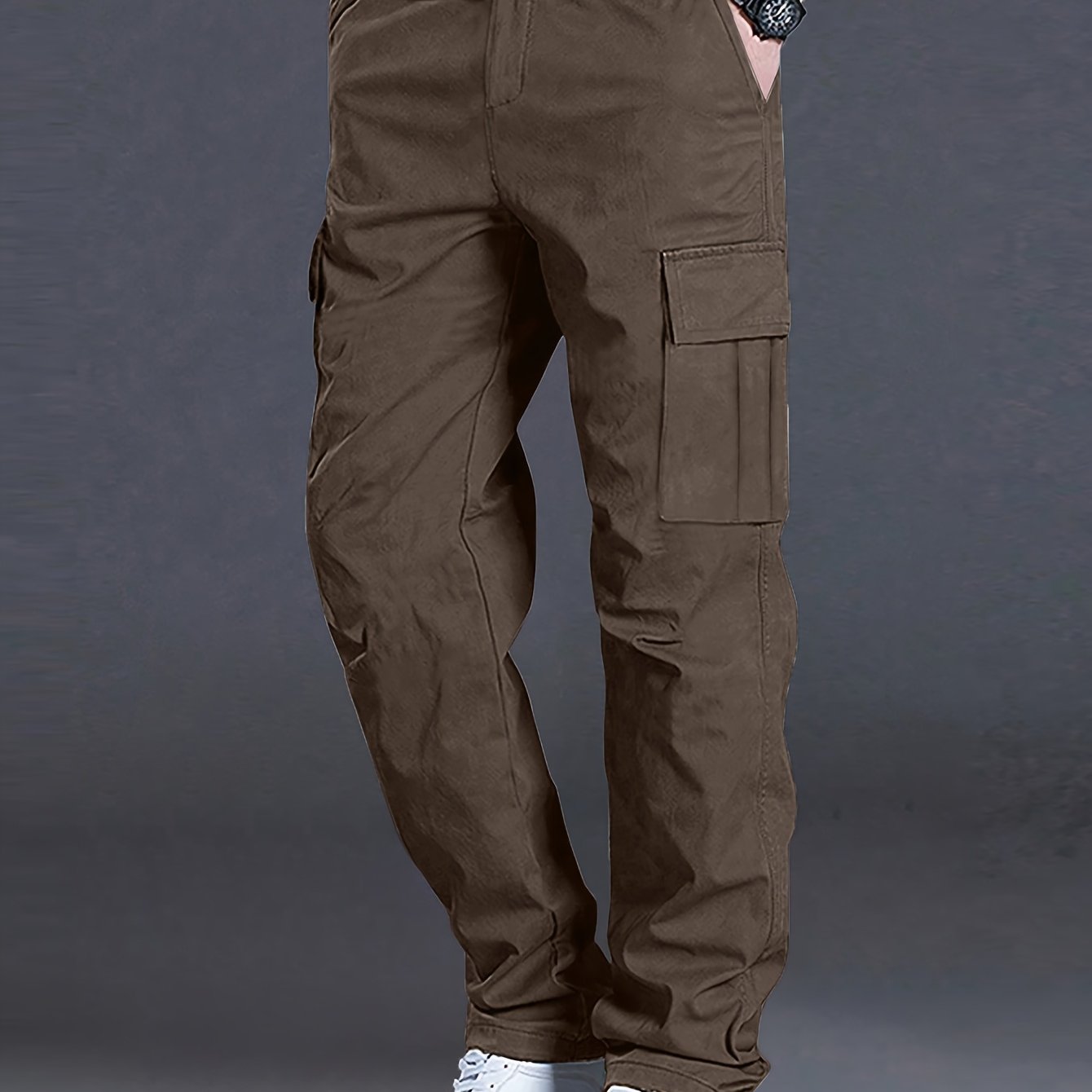 Men'S Outdoor Casual Cargo Pants - Loose Fit, Drawstring Waist, Multiple Pockets, Solid Color, All-Season Comfort for Hiking & Weekend Activities, Hiking Pants, Durable Fabric, Men Pants, Cargo Pants Men, Men Trouser, Men Spo