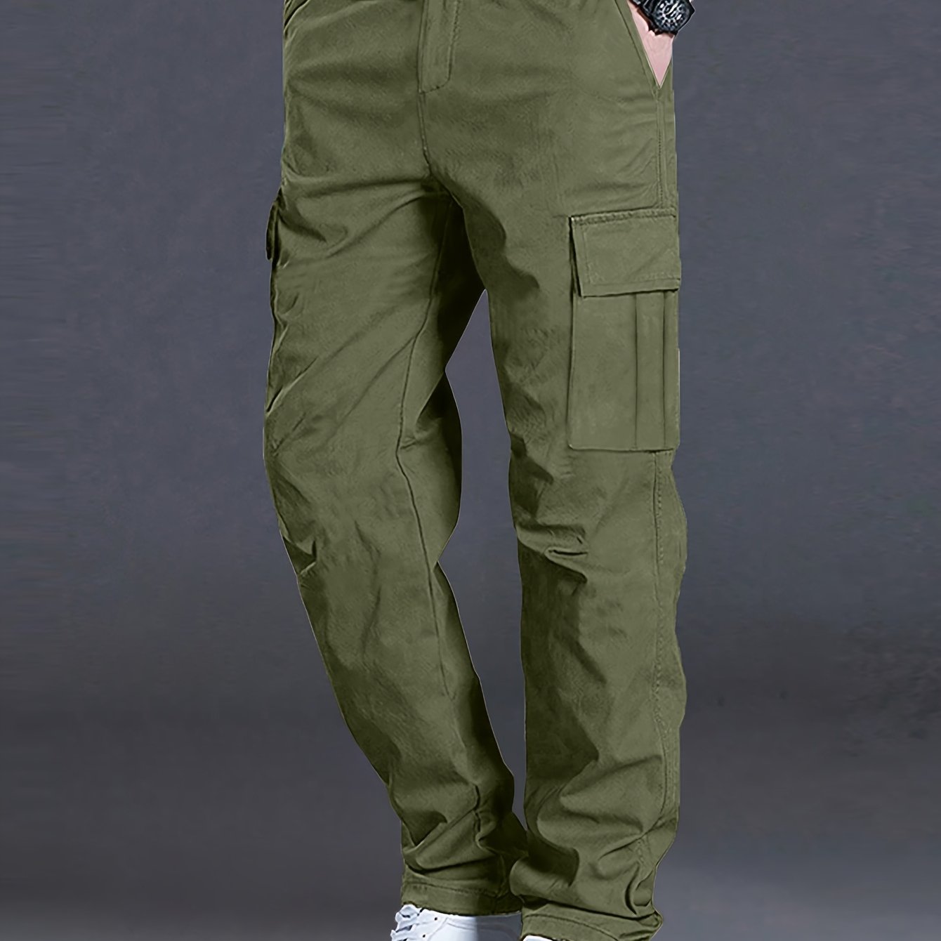 Men'S Outdoor Casual Cargo Pants - Loose Fit, Drawstring Waist, Multiple Pockets, Solid Color, All-Season Comfort for Hiking & Weekend Activities, Hiking Pants, Durable Fabric, Men Pants, Cargo Pants Men, Men Trouser, Men Spo