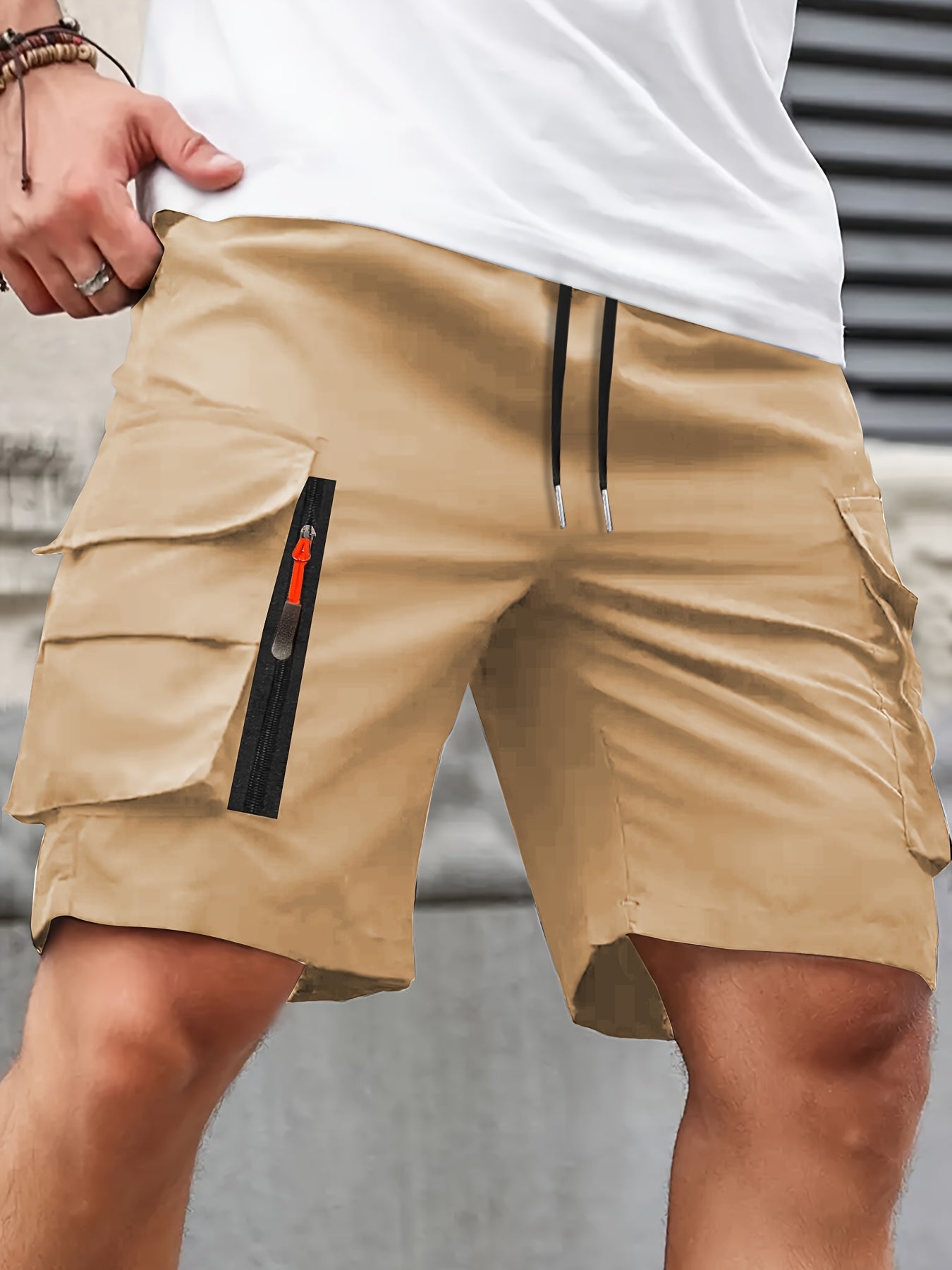 Shorts Cargo Casuales Hombre | Corte Holgado | Múltiples Bolsillos con Cremallera