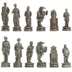 Ajedrez Temático Metal | 32 Piezas Estatuas | Tablero Incluido