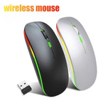Ratón Inalámbrico Delgado y Silencioso | Conexión Dual Bluetooth & USB | Recargable para iPad, PC, Mac
