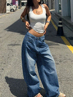 Jeans Rectos Vintage Mujer | Ticotrendy Denim Clásico Lavado Loose Fit Casual
