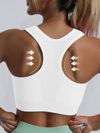 Top Deportivo Alto Elasticidad | Escote V | Decoración Honeycomb | Ticotrendy