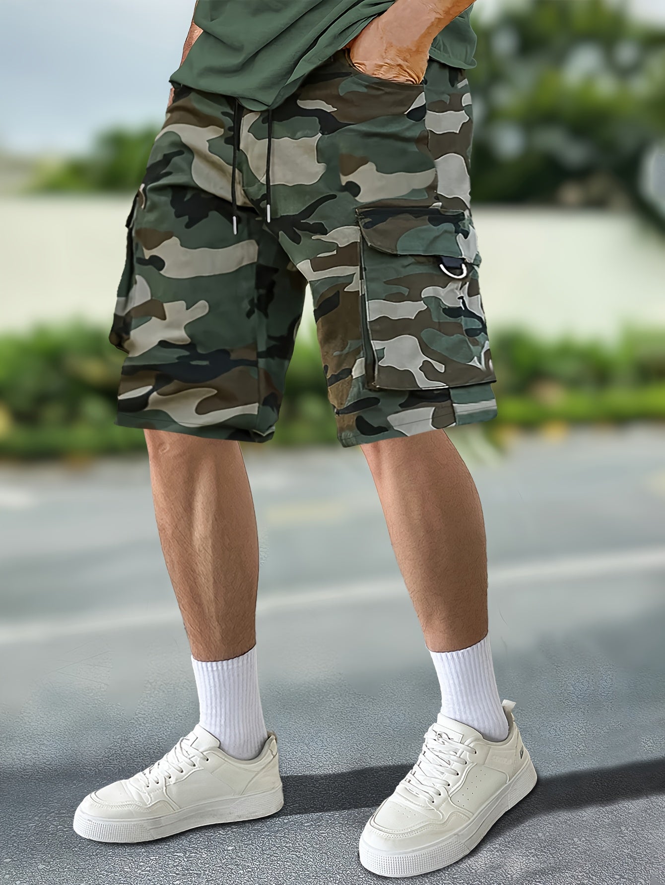 Pantalones Cargo Camuflaje Hombre | Corte Holgado, Multibolsillos | Senderismo y Viajes