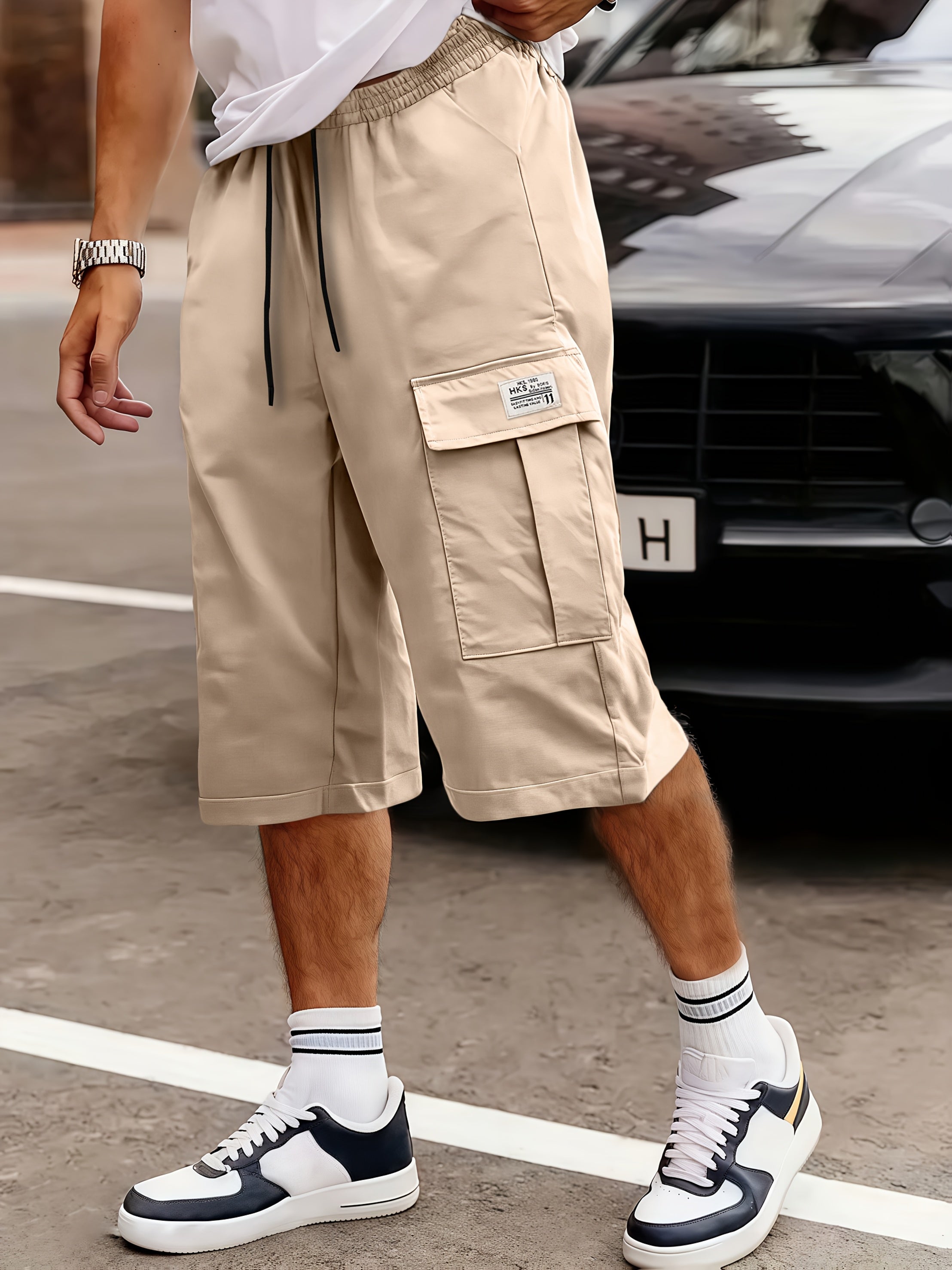 Shorts Cargo Hombre | Corte Holgado, Múltiples Bolsillos | Verde, Negro, Beige