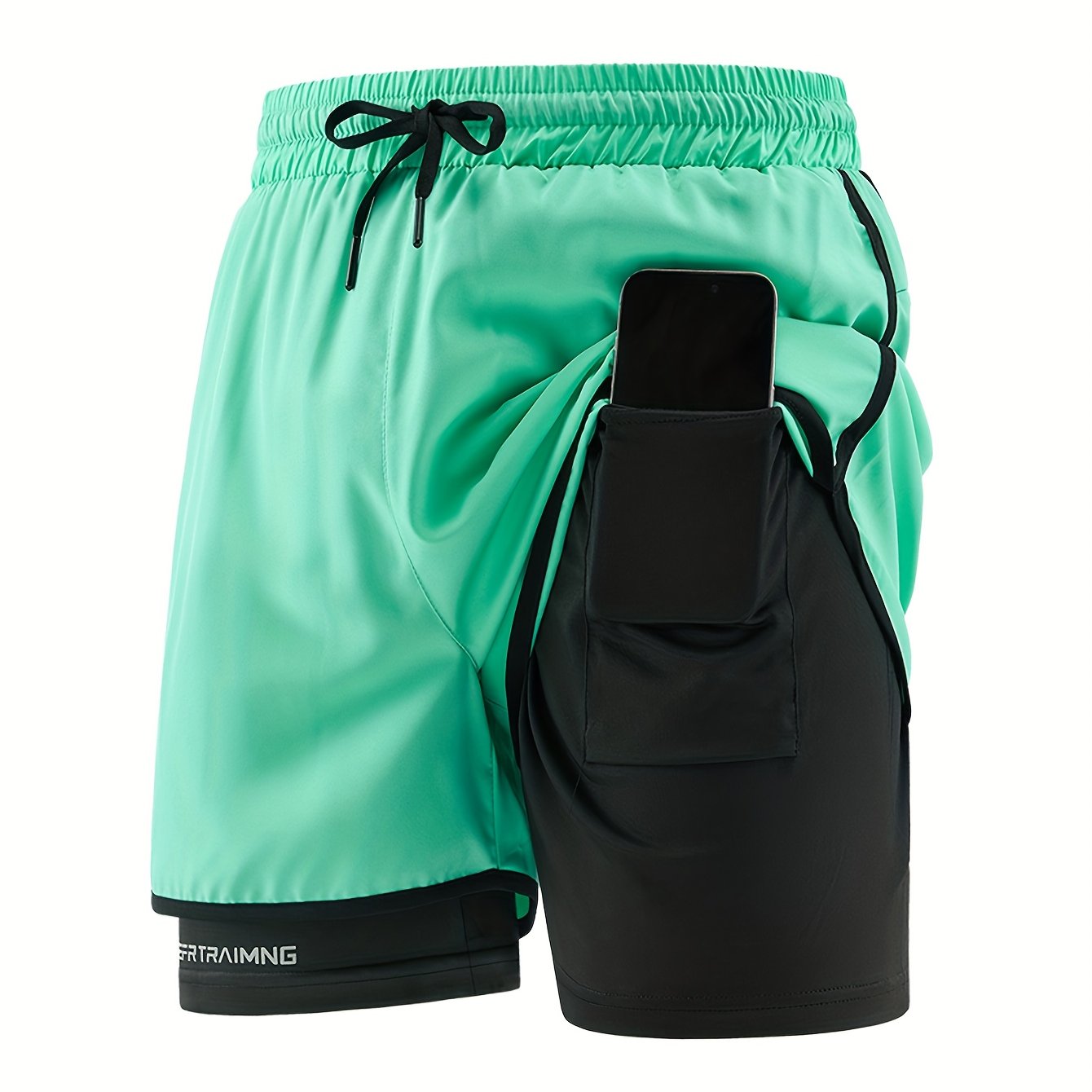 Shorts 3 en 1 Hombre - Natación, Ciclismo y Senderismo | Secado Rápido | Bolsillo Cremallera