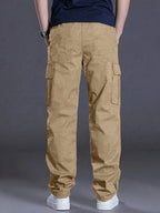 Men's Work Pants, Multi-Pocket Men's Trousers with Drawstring Waist