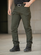 Men's Multi-Pocket Work Pants - Tactical and Casual Overalls, Durable High-Quality Fabric for Hiking, Camping, and Casual Attire | All-Season Comfortable Outdoor Workwear & Casual Trousers with Sturdy Construction