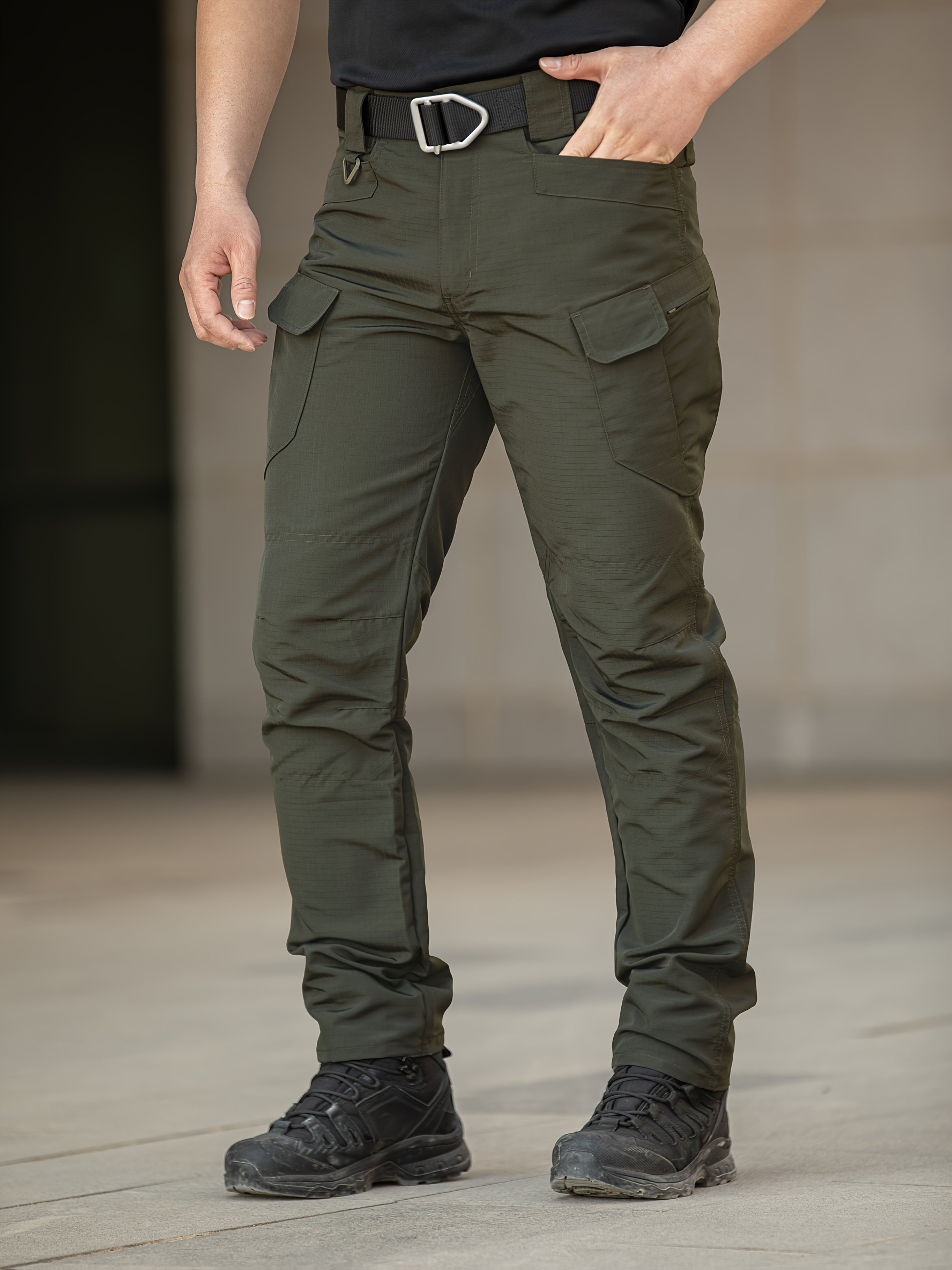 Men's Multi-Pocket Work Pants - Tactical and Casual Overalls, Durable High-Quality Fabric for Hiking, Camping, and Casual Attire | All-Season Comfortable Outdoor Workwear & Casual Trousers with Sturdy Construction