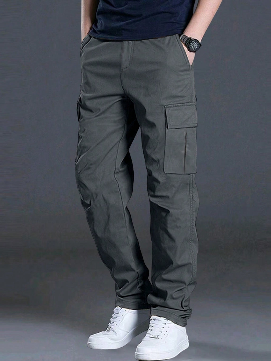Men'S Outdoor Casual Cargo Pants - Loose Fit, Drawstring Waist, Multiple Pockets, Solid Color, All-Season Comfort for Hiking & Weekend Activities, Hiking Pants, Durable Fabric, Men Pants, Cargo Pants Men, Men Trouser, Men Spo