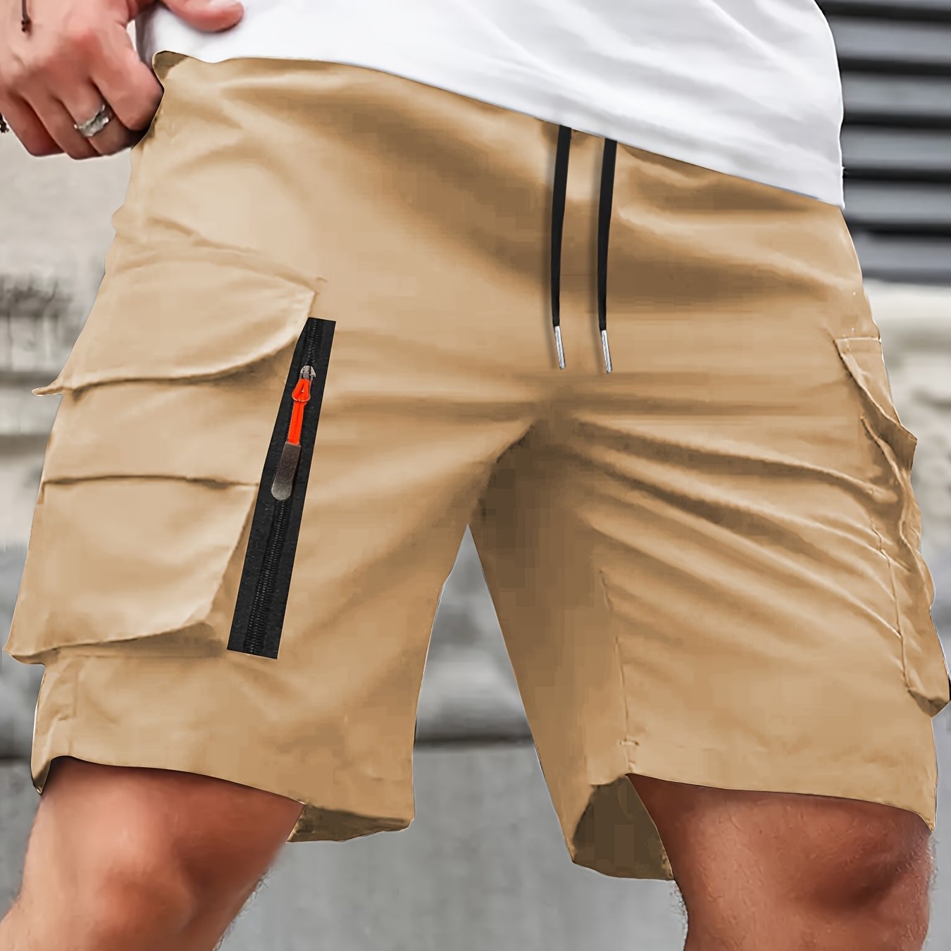 Shorts Cargo Casuales Hombre | Corte Holgado | Múltiples Bolsillos con Cremallera