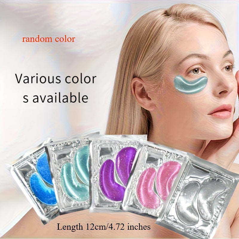 10-Pack (5-Pair Each) Gel Eye Patches & Ice Compress - Super Collagen, Dark Circle & Puffiness, Sensitive Beige, Color Options (Pink, Purple, Blue, Clear, Golden) - Post-Surgery,, Men & Women, Easy Application, Long-Lasting G