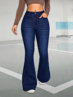 Jeans Acampanados Elegantes Mujer | Ticotrendy Denim Cintura Alta Elástico Estilo Flare