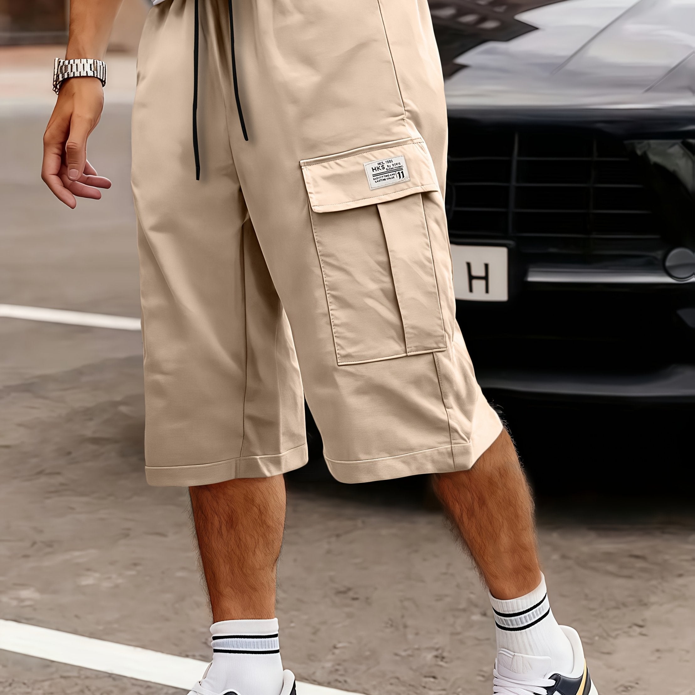 Shorts Cargo Hombre | Corte Holgado, Múltiples Bolsillos | Verde, Negro, Beige