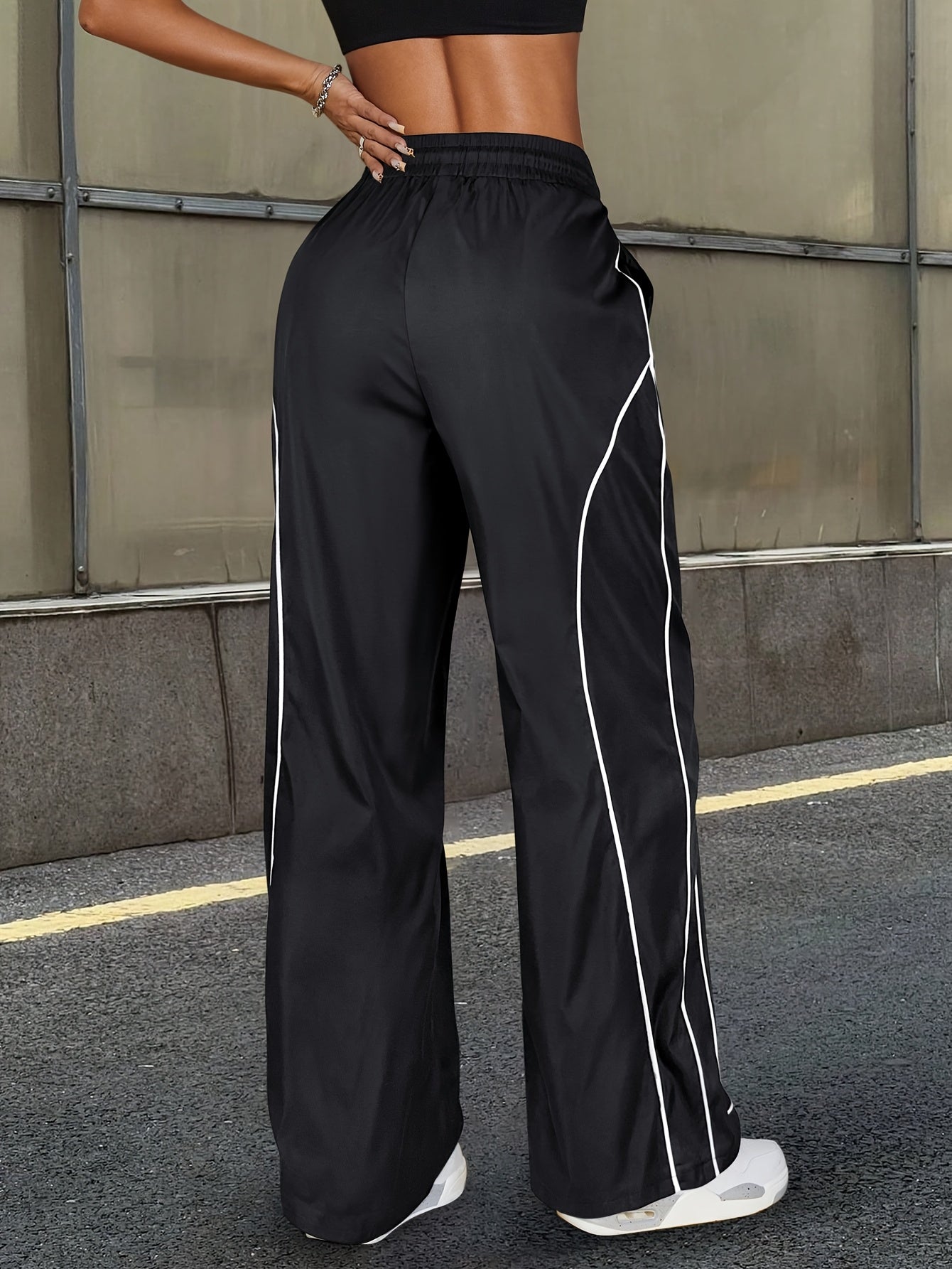 Pantalones Anchos Mujer con Rayas Laterales | Estilo Y2K Casual | Moda Costa Rica