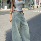 Jeans Rectos Vintage Mujer | Ticotrendy Denim Clásico Lavado Loose Fit Casual