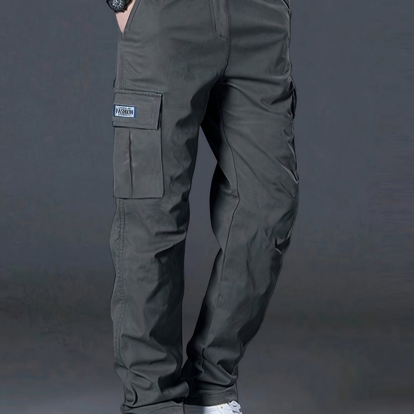 Men's Work Pants, Multi-Pocket Men's Trousers with Drawstring Waist