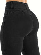 Jeans Skinny Cortos de Mujer | Ticotrendy Denim Elástico Cintura Media Casual Estilizado