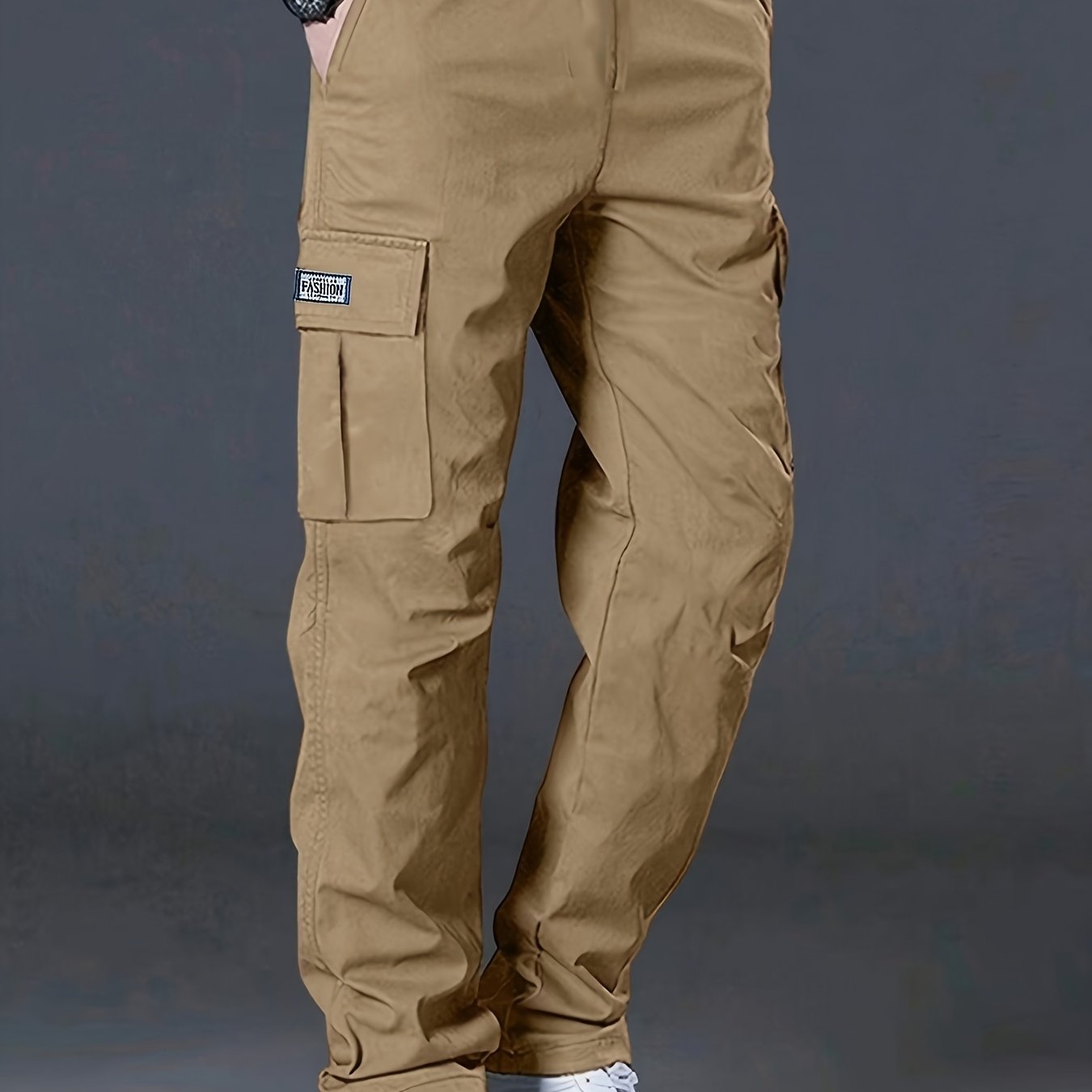 Men's Work Pants, Multi-Pocket Men's Trousers with Drawstring Waist