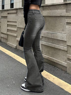 Jeans Acampanados Retro de Mujer | Ticotrendy Denim Elástico Cintura Media Estilo Casual