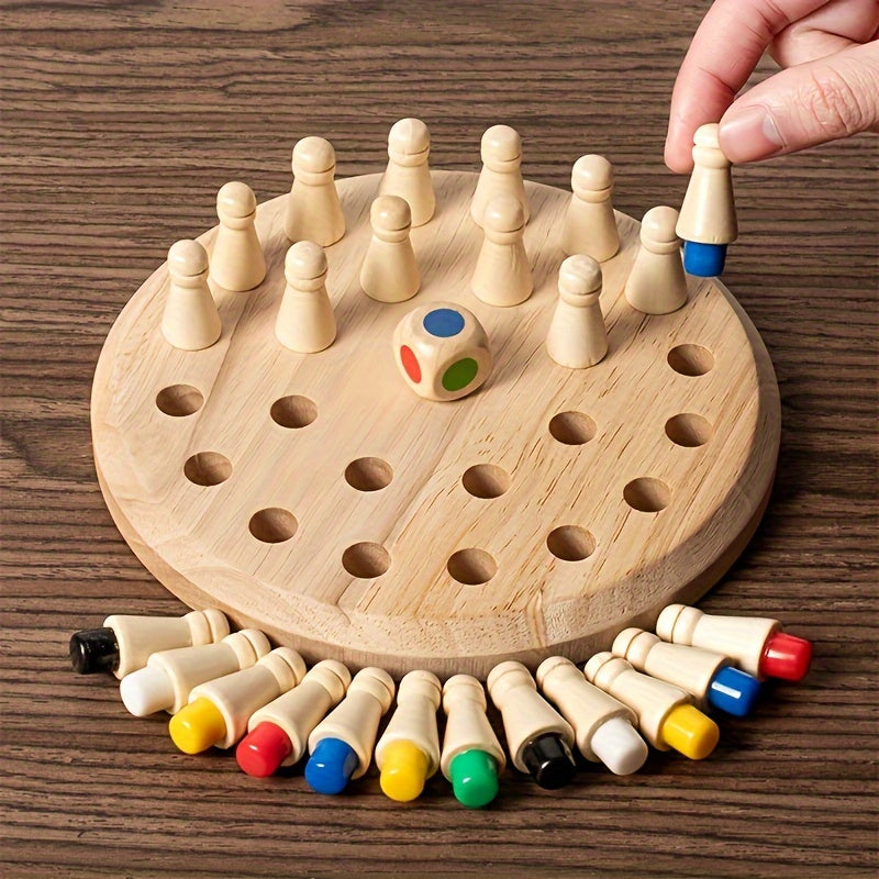 Juego Memoria Madera | Ajedrez Educativo | Estrategia Familiar