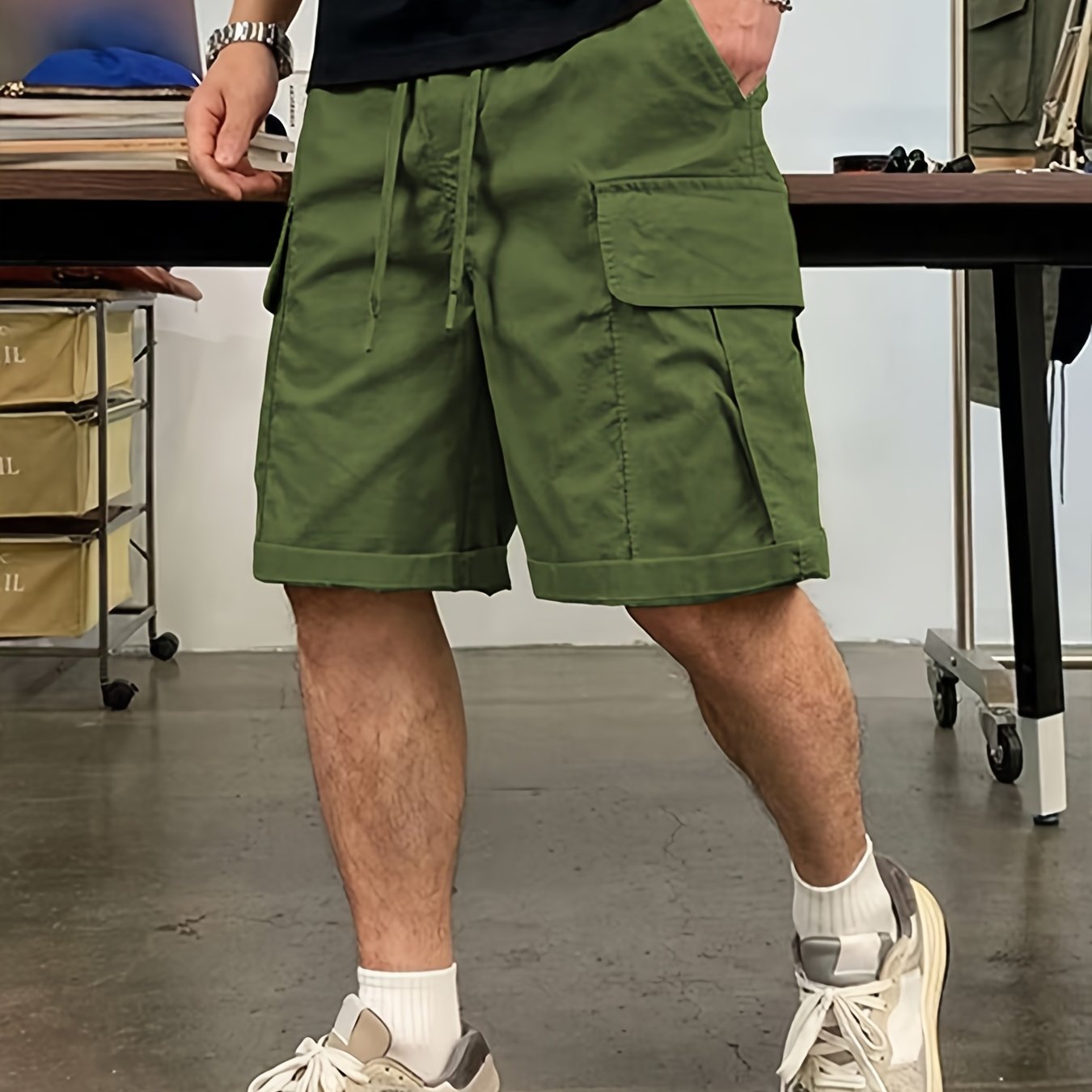 Pantalones Cortos Casuales | Cintura Ajustable con Cordón | Múltiples Bolsillos | Corte Holgado