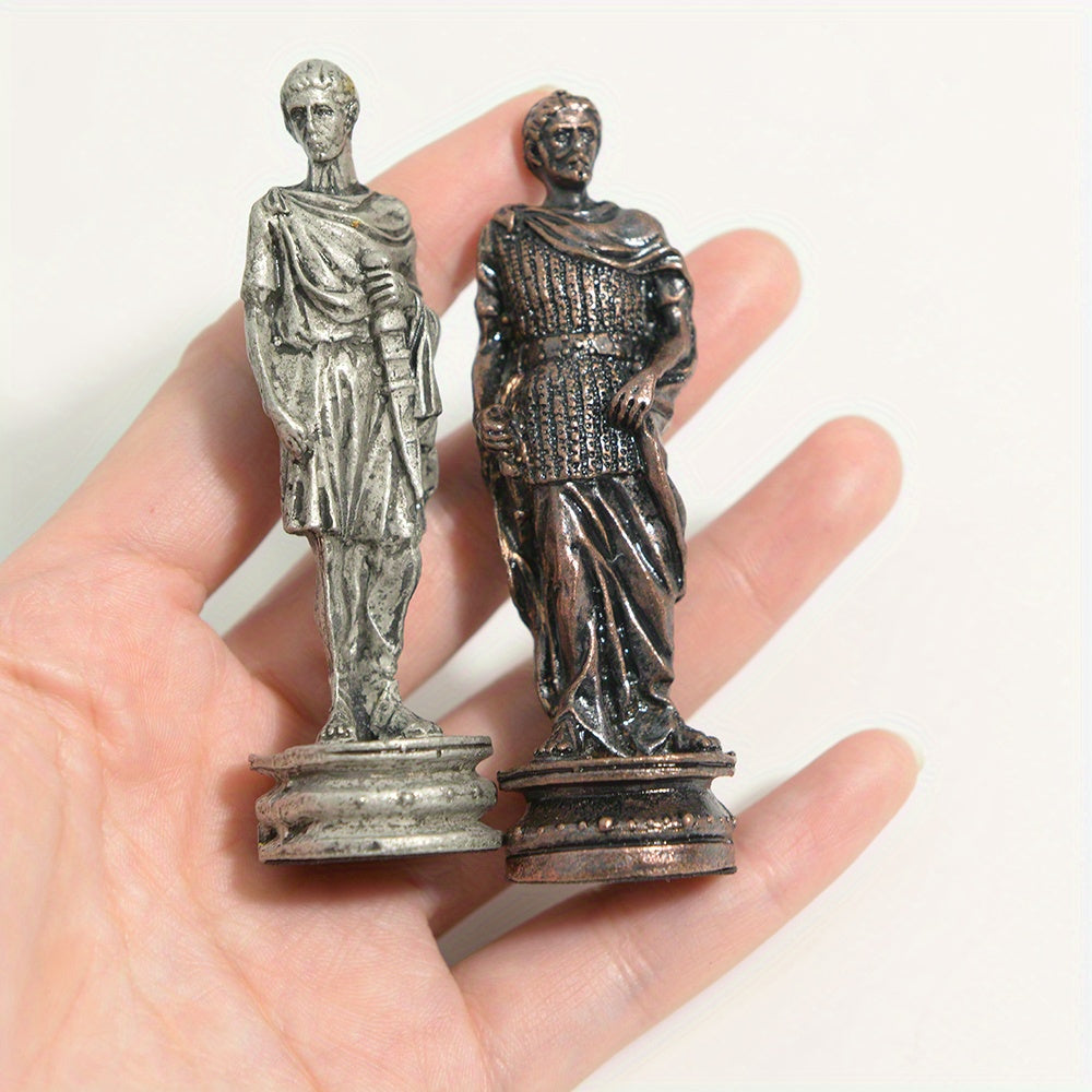 Ajedrez Temático Metal | 32 Piezas Estatuas | Tablero Incluido