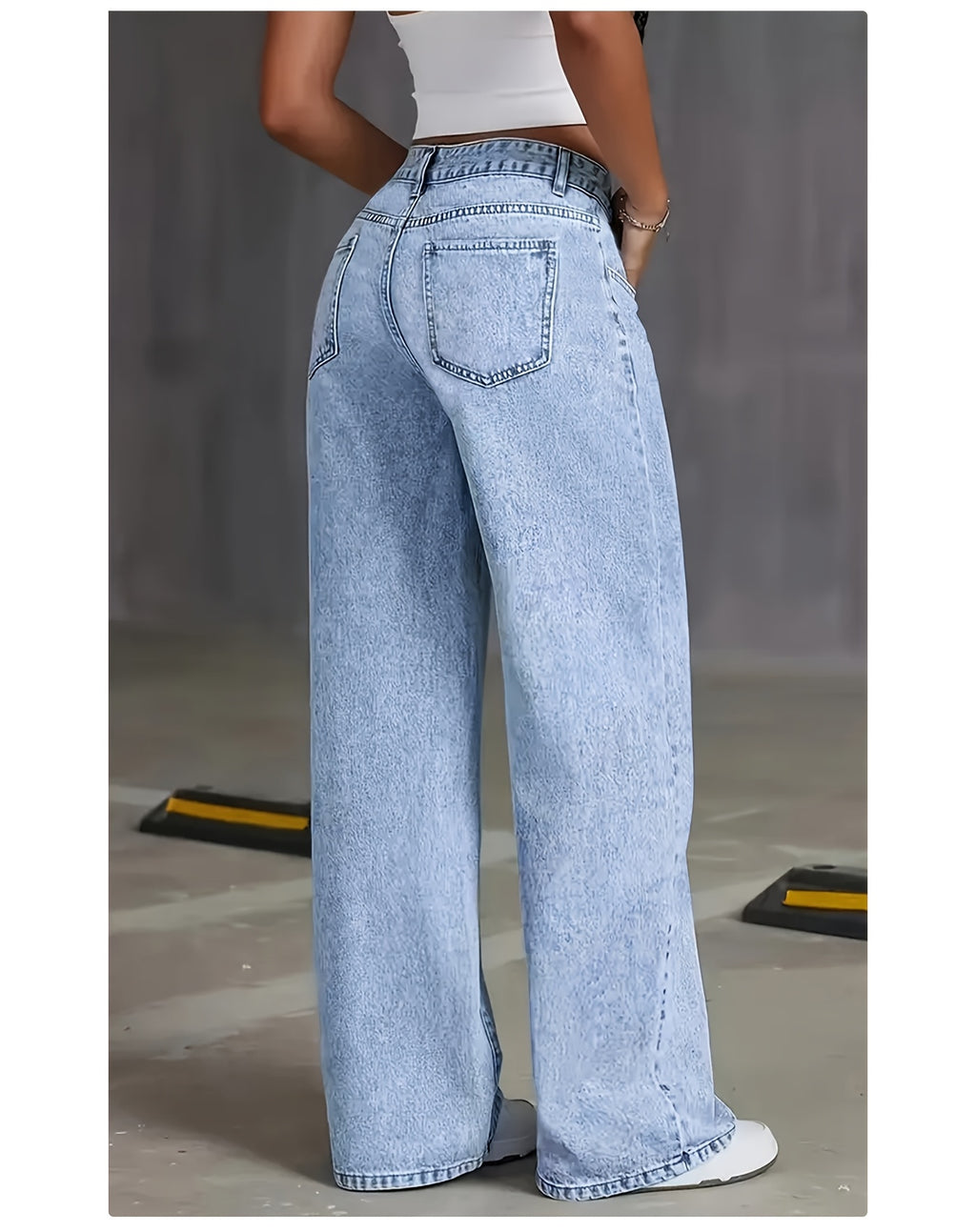 Jeans Rectos Pierna Ancha Mujer | Ticotrendy Denim Elástico Cintura Alta Control Abdominal