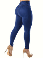 Jeans Skinny Cortos de Mujer | Ticotrendy Denim Elástico Cintura Media Casual Estilizado