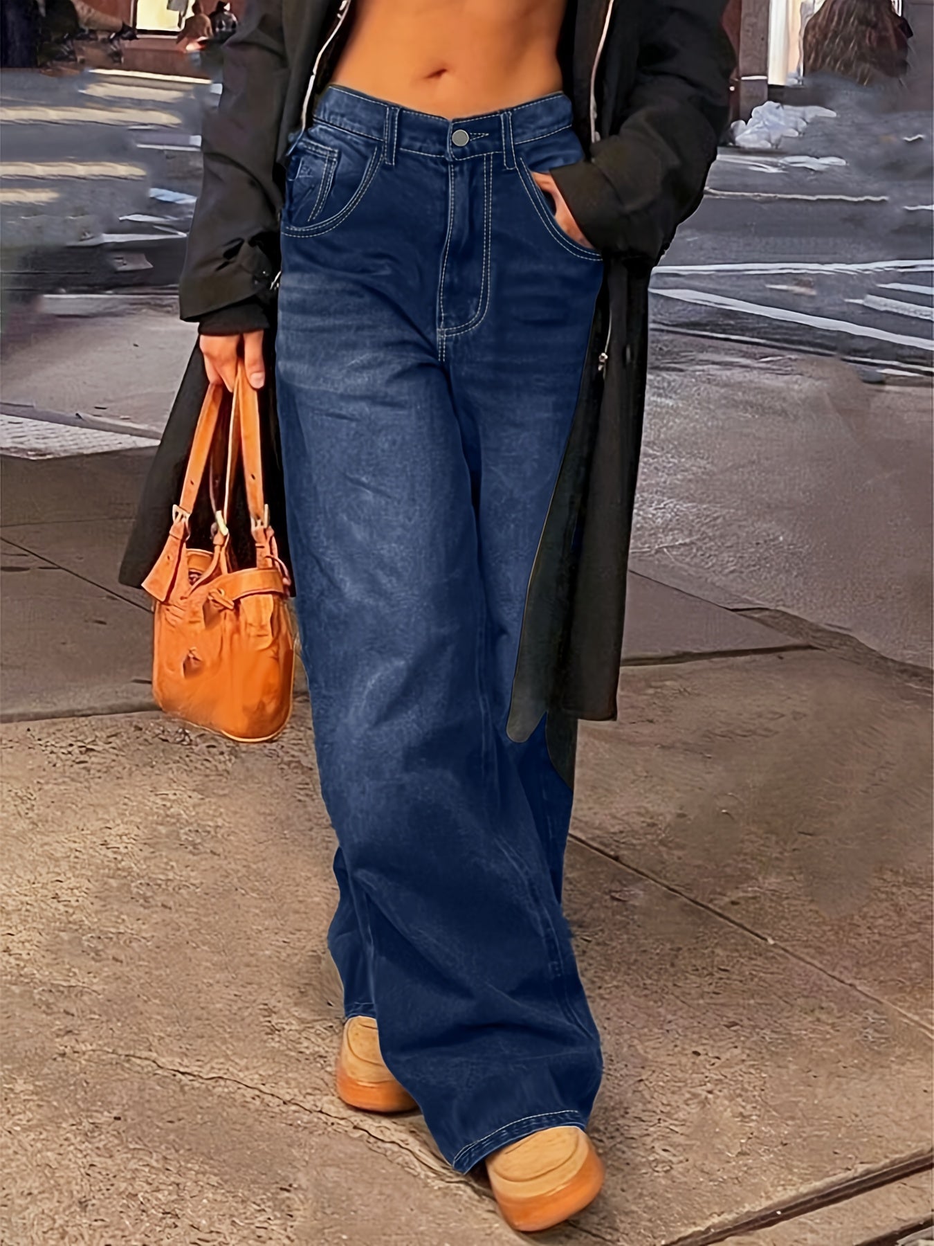 Jeans Rectos de Mujer | Ticotrendy Denim Clásico No Elástico Estilo Urbano Básico