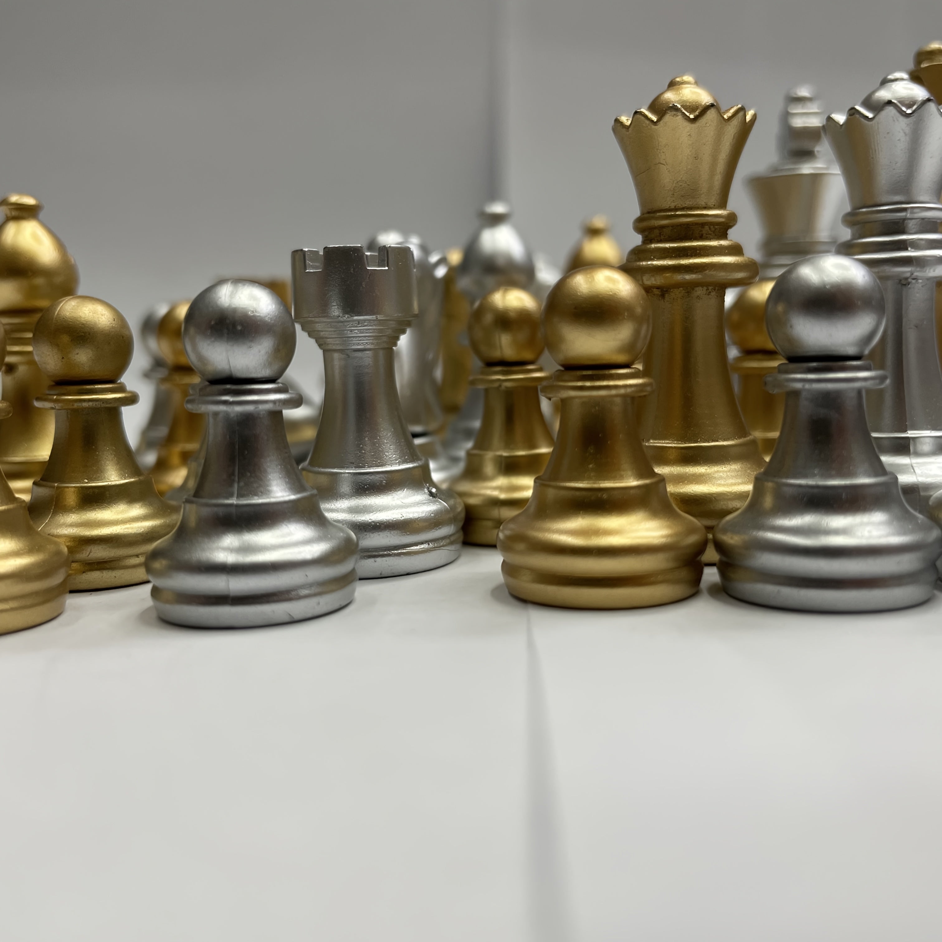 Piezas Ajedrez Dorado Plateado | 32 Unidades ABS | Estrategia Juego