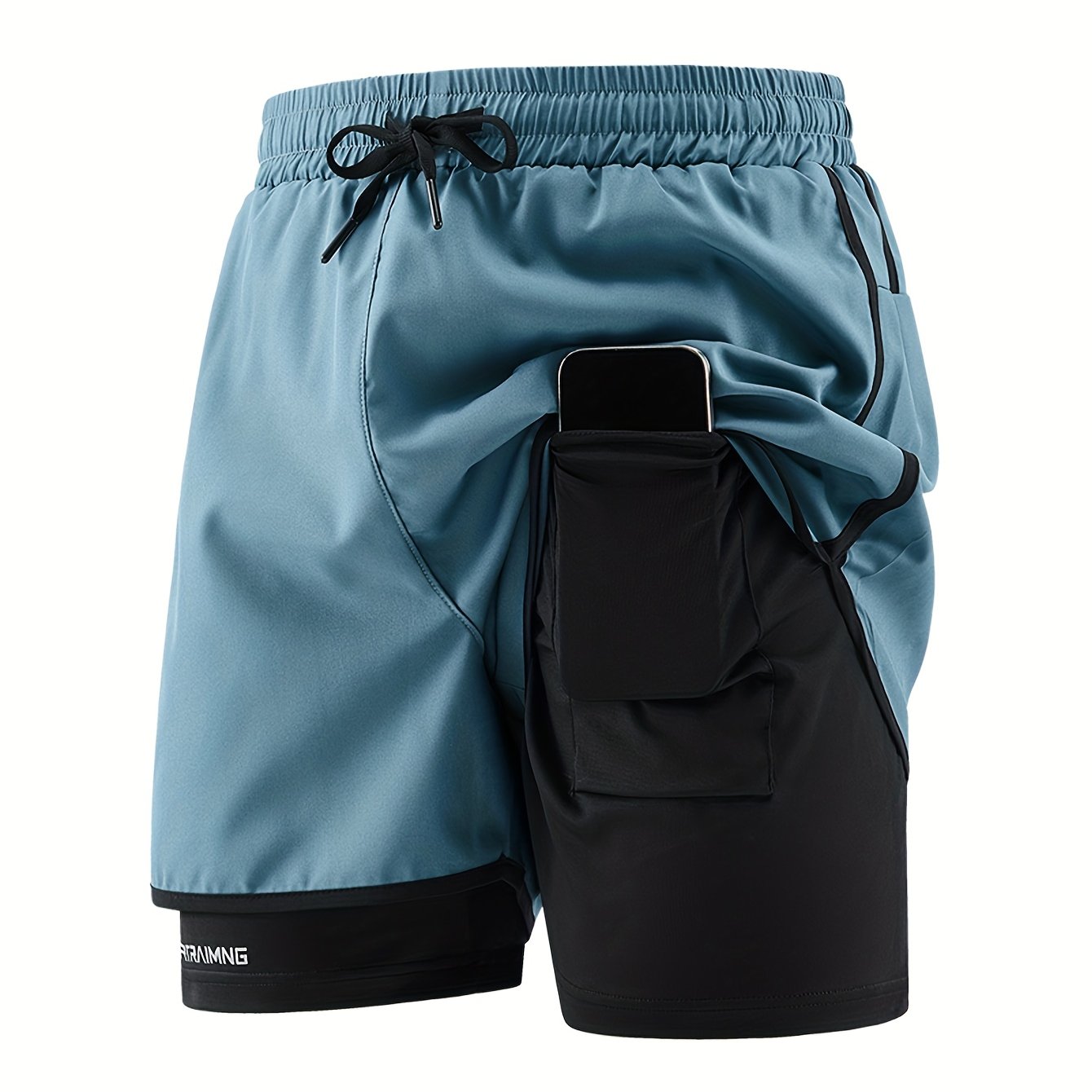 Shorts 3 en 1 Hombre - Natación, Ciclismo y Senderismo | Secado Rápido | Bolsillo Cremallera