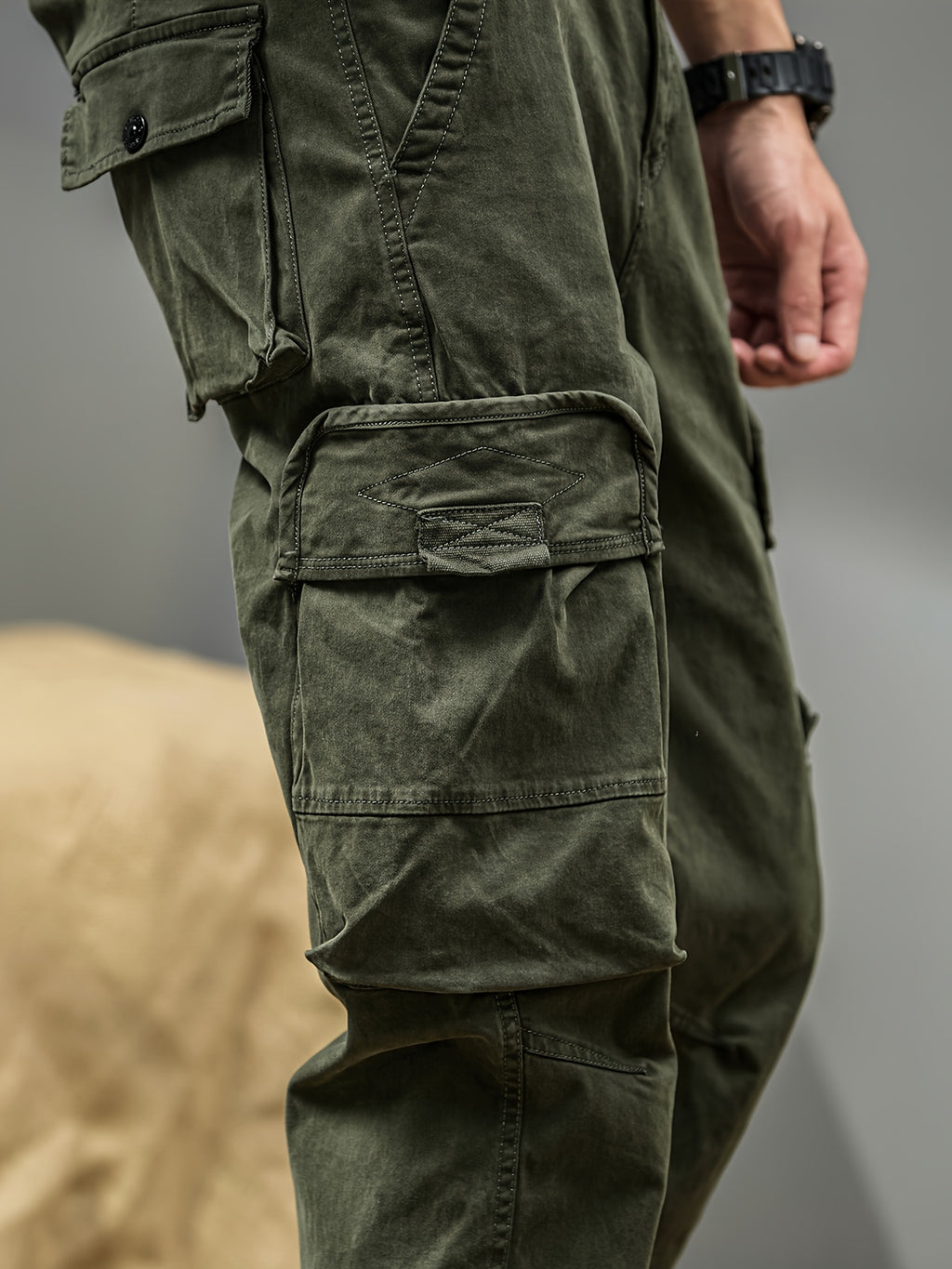 Men's Cargo Pants - Heavy-Duty Multi-Pocket Work Trousers, All-Season Machine Washable Pants with Utility Cargo Design for Construction, Travel, Everyday Carry - Mid-Rise Regular Fit Cargo Pants for Men, Outdoor Activities, S