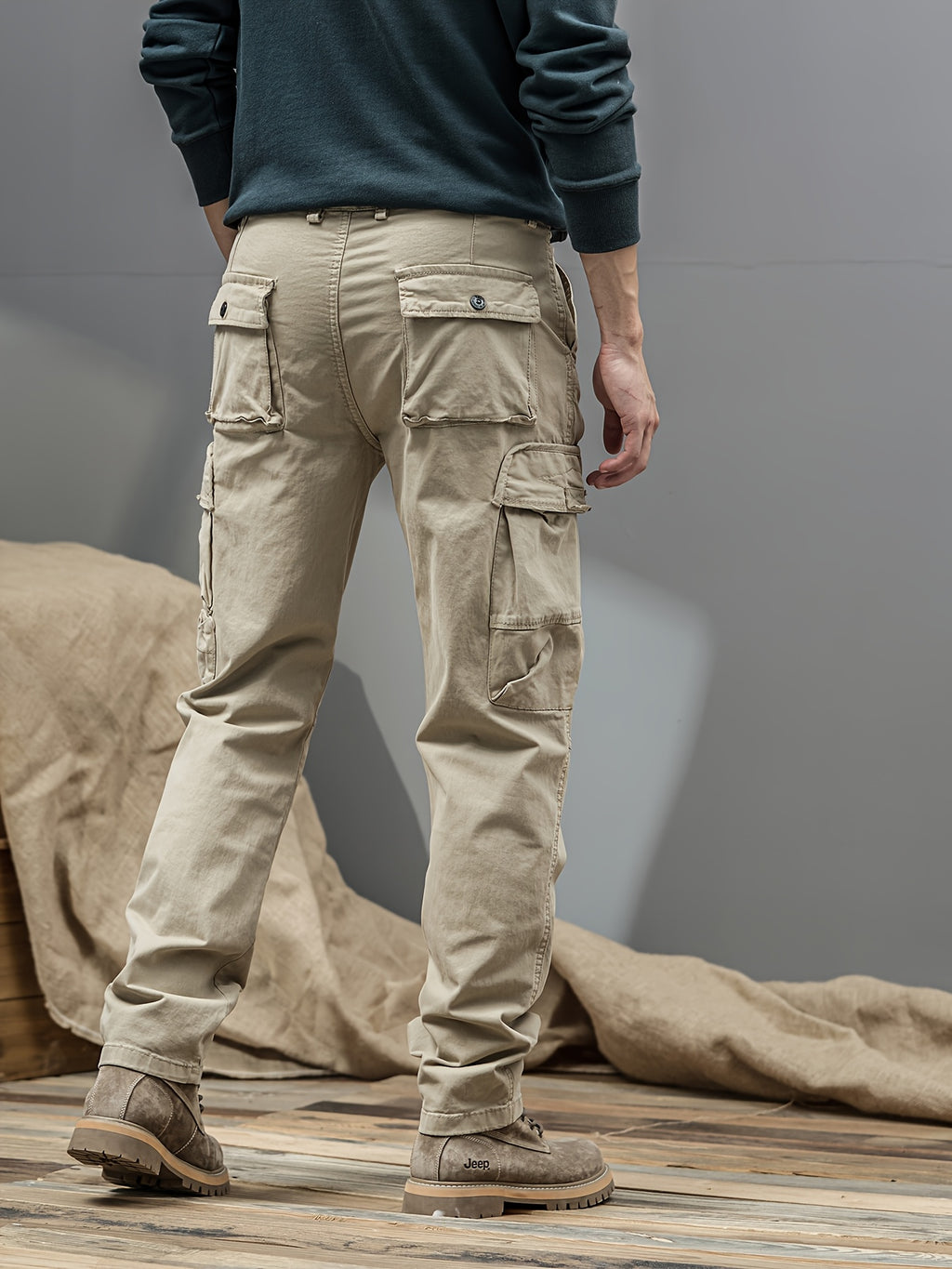 Men's Cargo Pants - Heavy-Duty Multi-Pocket Work Trousers, All-Season Machine Washable Pants with Utility Cargo Design for Construction, Travel, Everyday Carry - Mid-Rise Regular Fit Cargo Pants for Men, Outdoor Activities, S