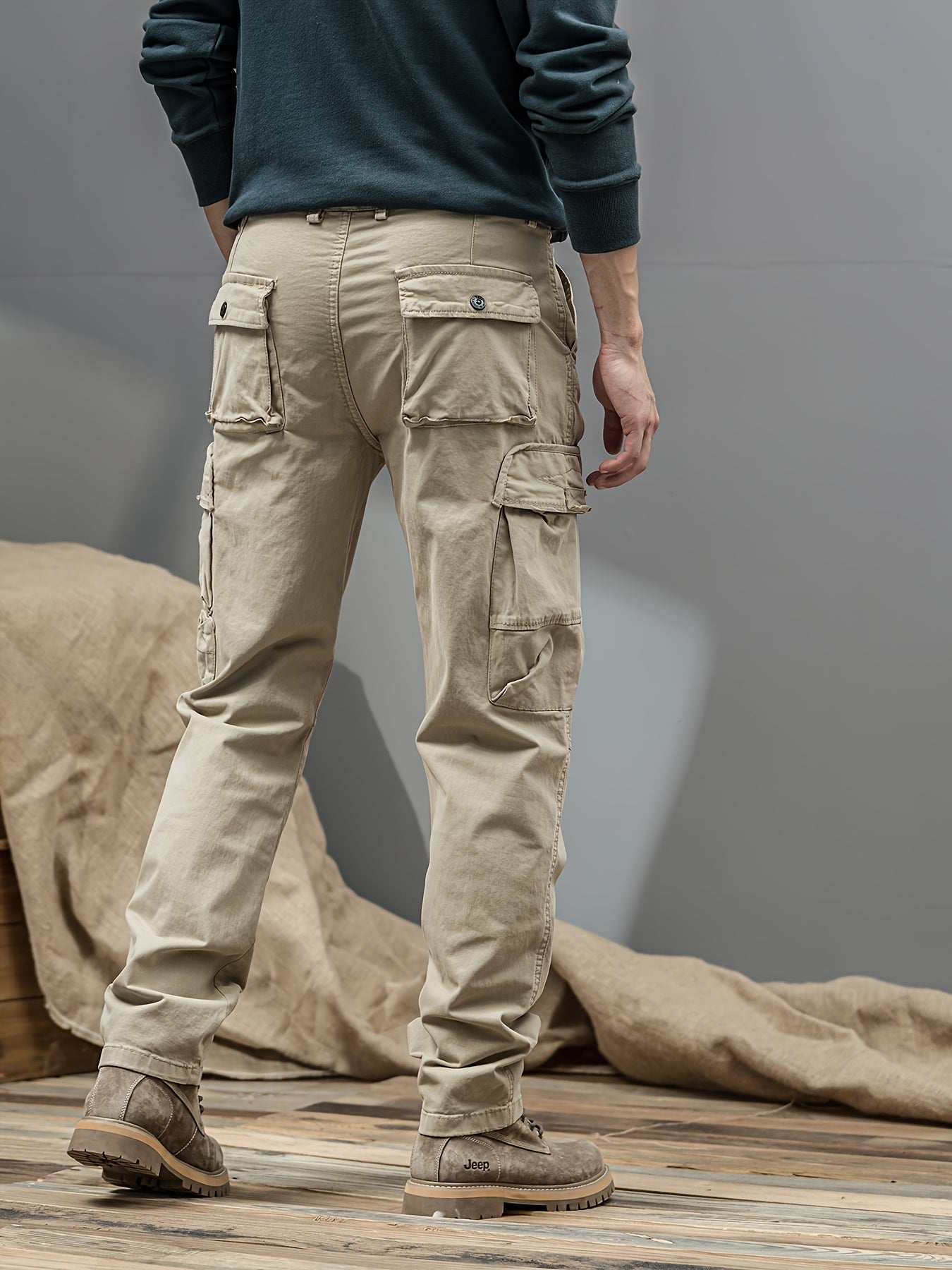Men's Cargo Pants - Heavy-Duty Multi-Pocket Work Trousers, All-Season Machine Washable Pants with Utility Cargo Design for Construction, Travel, Everyday Carry - Mid-Rise Regular Fit Cargo Pants for Men, Outdoor Activities, S