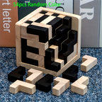 Set 54 Piezas Cubos Madera | Rompecabezas 3D | Entrenamiento Cerebral