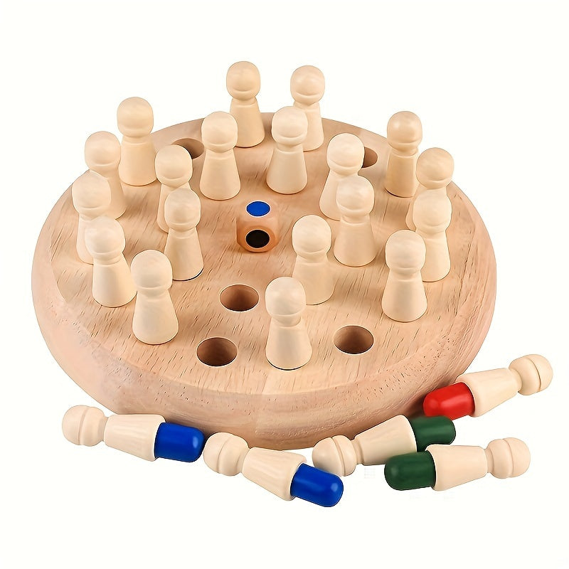Juego Memoria Madera | Ajedrez Educativo | Estrategia Familiar