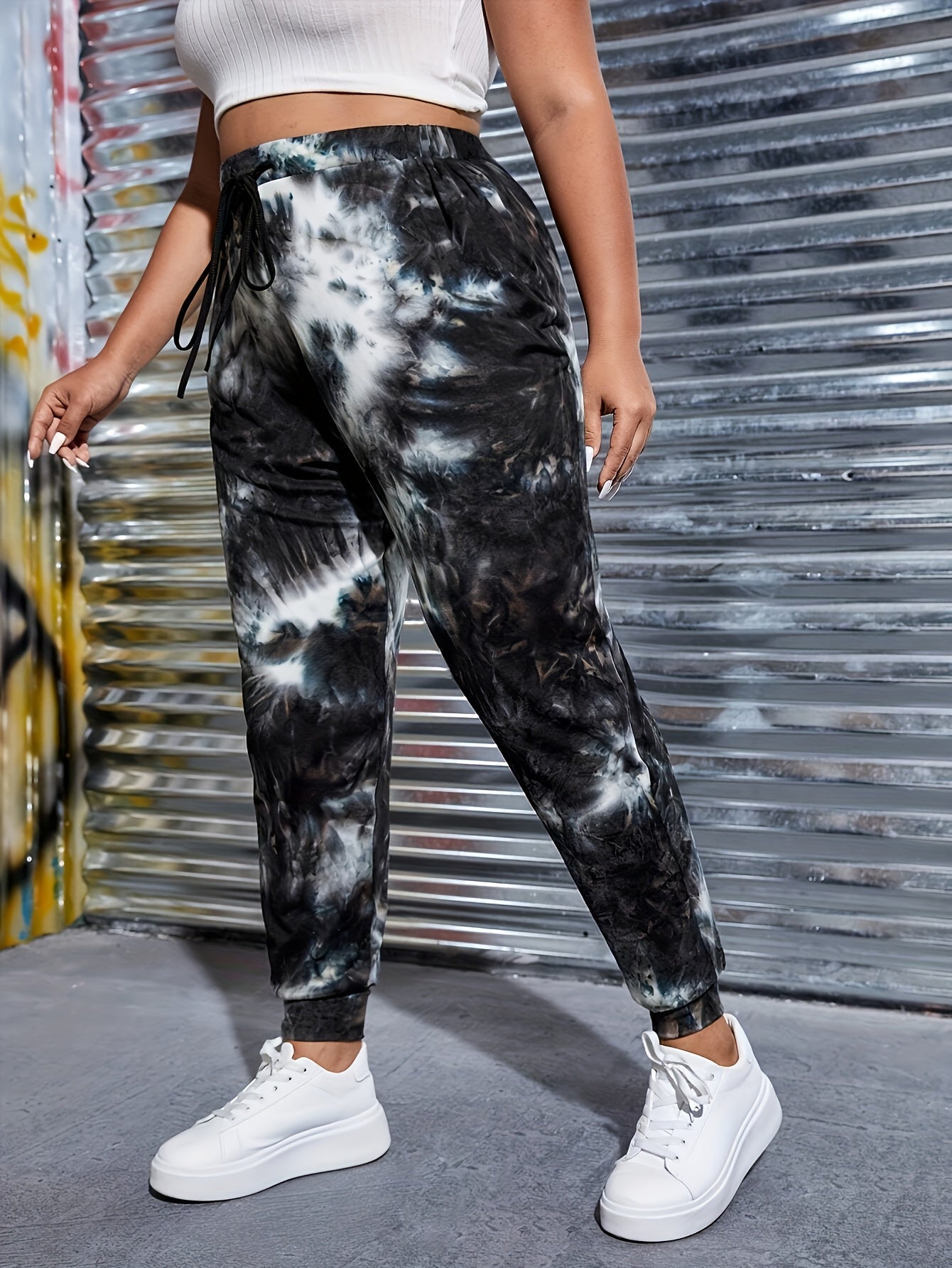 Pantalones Jogger Plus Size Tie Dye | Diseño Abstracto Único | Ticotrendy Costa Rica