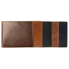 GENODERN-billeteras de cuero de vaca con bolsillo para monedas para hombre, monedero masculino Vintage, bloqueo RFID, Cartera de cuero genuino con tarjeteros