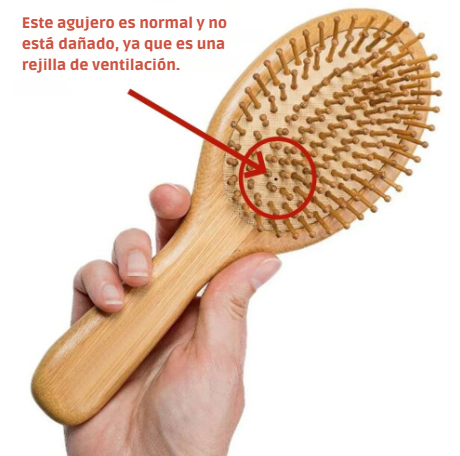 Peine de Bambú Natural | Cojín de Aire Masajeador | Cuidado Capilar