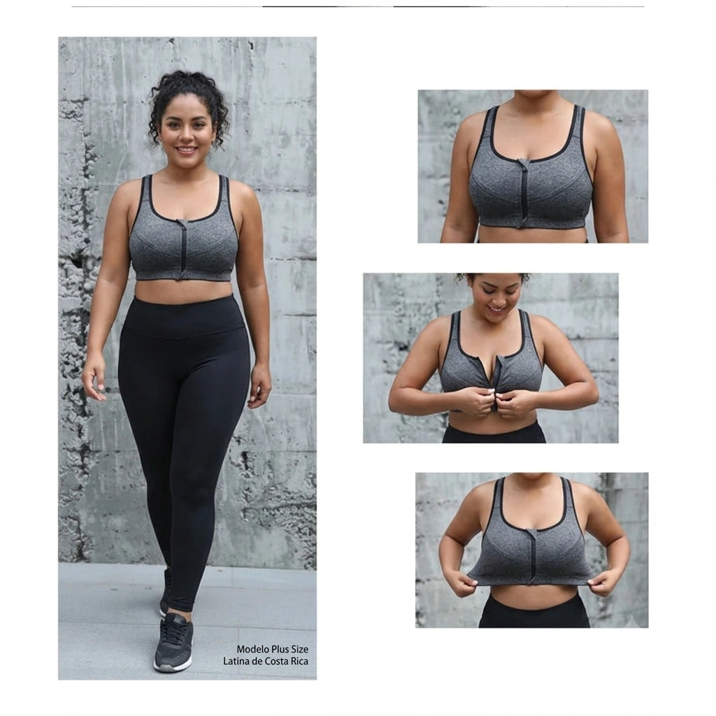 Top Deportivo para Mujer S-5XL | Cremallera Frontal y Push-up | Gimnasio y Yoga | Tico trendy